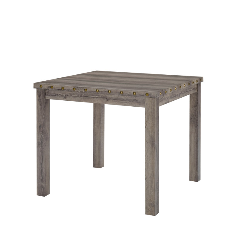 Modern Farmhouse Counter Height Dining Table with Nailhead Accents and Solid Wood Legs