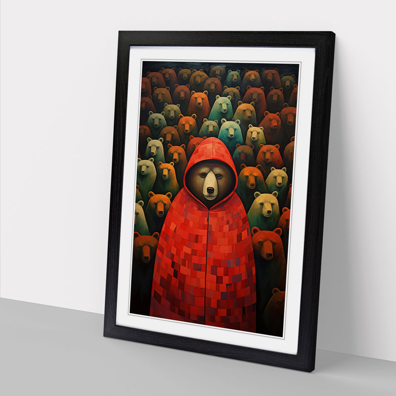 Bear Dadaism - Framed Print, Black Framed, 46cm H x 34cm W