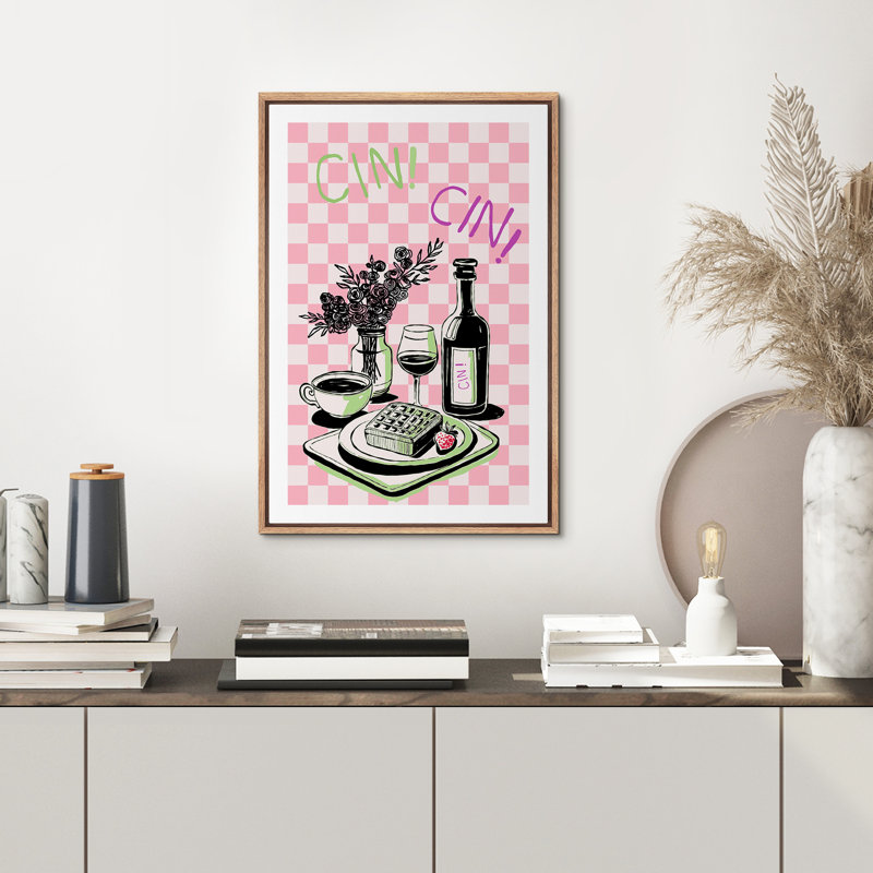 Rose Cheers, cuisine mignonne, Cin Cin, affiche, décor, minimaliste, moderne, esthétique numérique, cuisine, Naturel