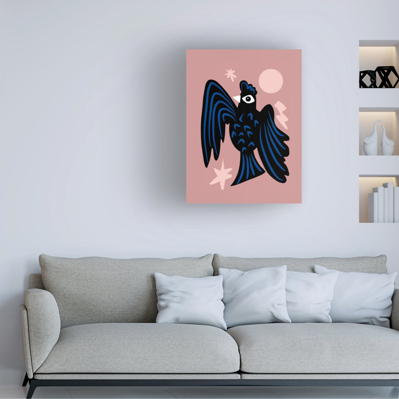 Art sur toile «bolologic Little Dean Moon and Stars Raven», H 14 po x l 19 po