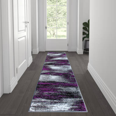 Latitude Run® Ambiant Hewit Collection Pet Friendly Area Rugs Purple