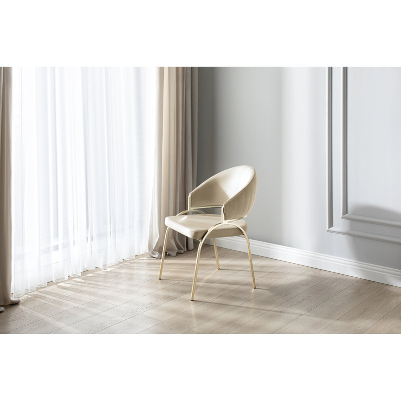Chaise avec pieds Tehésha, Beige, Doré