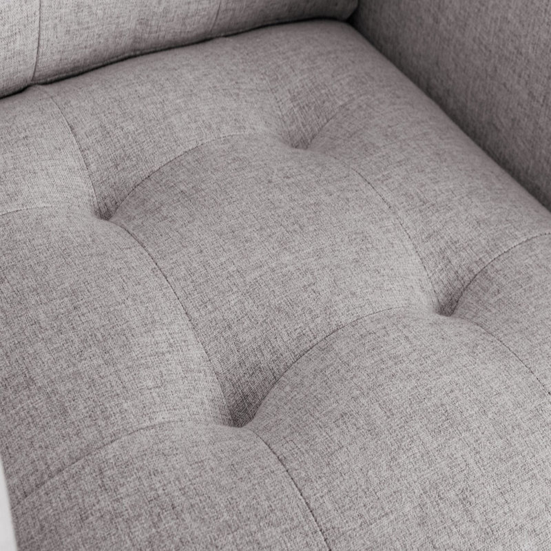 Upholstered Armchair, Beige Fabric