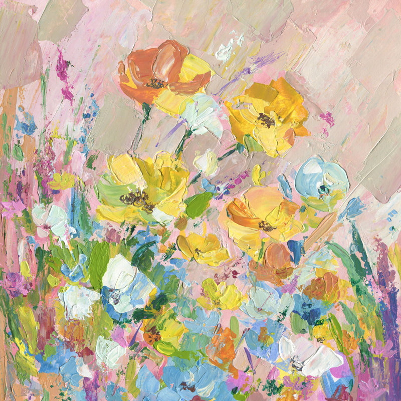« yellow daffodils ii », reproduction de peinture à l’acrylique sur toile tendue, H 12 po x l 12 po x P 1,5 po