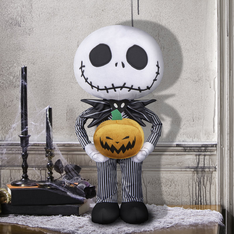 Stylized Jack Skellington Halloween Greeter with Jack-O'-Lantern