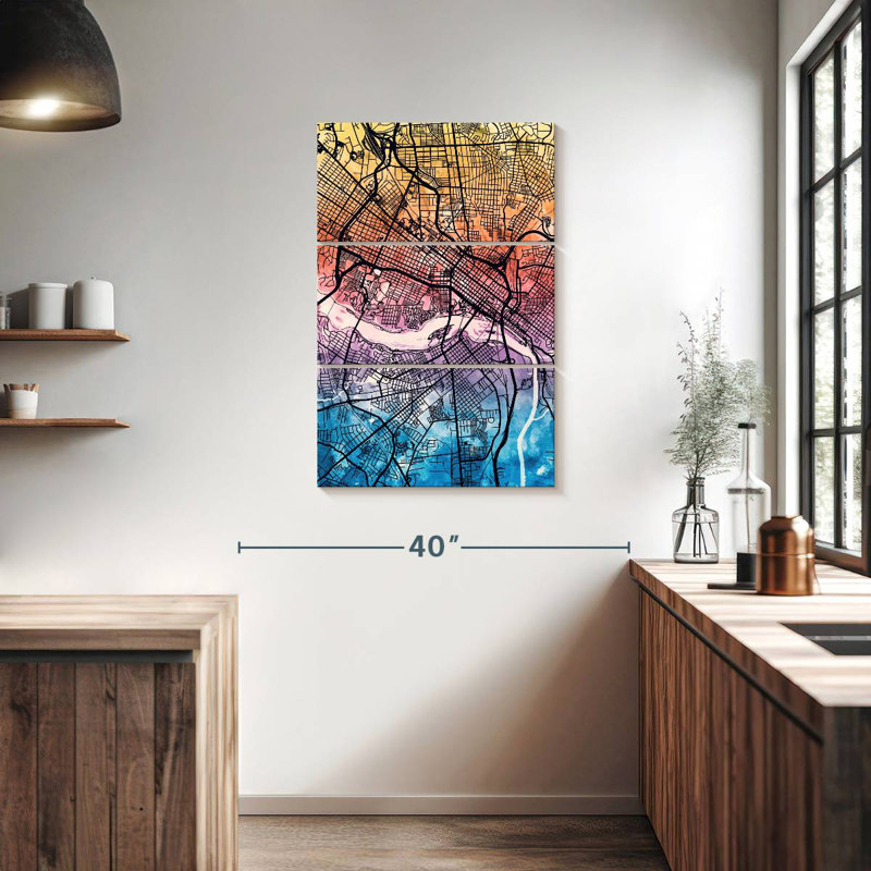 Aliaz Richmond Virginia City Map, 38" H x 24" W
