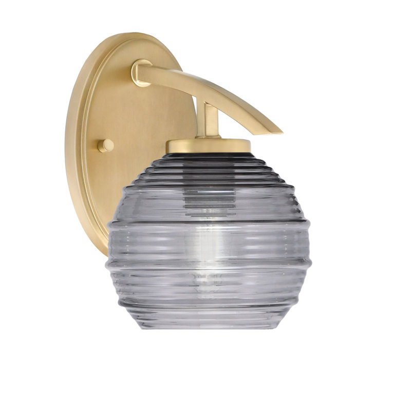 Kurve Downlight Wall Sconce Shown In Graphite Finish With Glass, Black