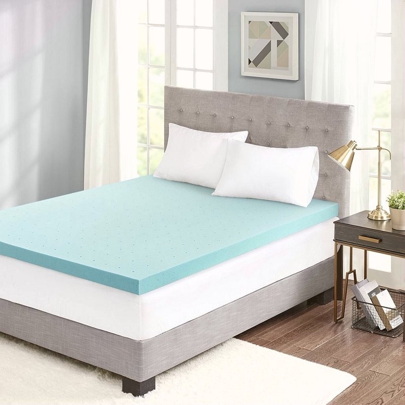 Surmatelas en mousse viscoélastique gélifiée hypoallergénique avec housse de refroidissement amovible, Lit simple, 3.1"