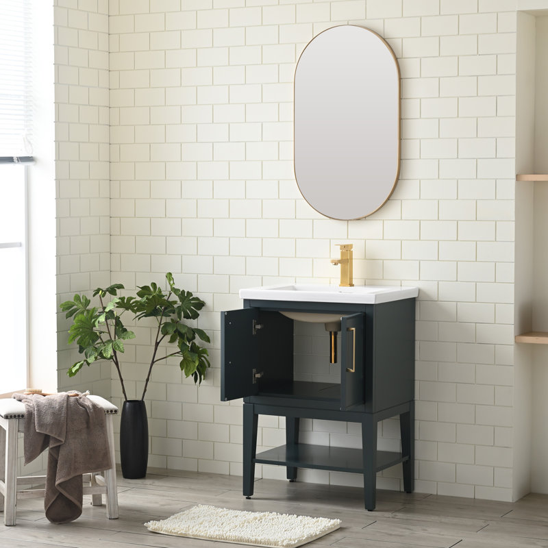 Cheriton 24.19" Single Bathroom Vanity Set, Vintage Blue