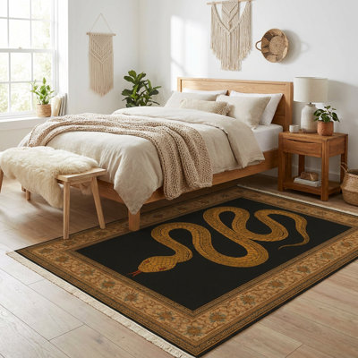 Tapis 5 pi x 8 pi Golden Serpent Tapisserie