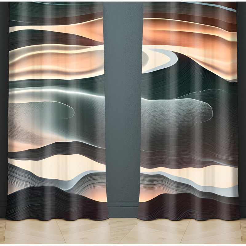 Paire de rideaux semi-transparents en polyester Makbule, L 20 po x L 82 po