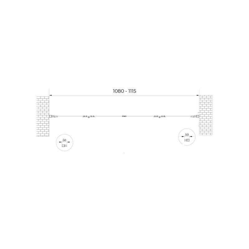 Gesualdo 1115mm W x 1900mm H Bi-Fold Framed Walk In Glass Screens with Glass
