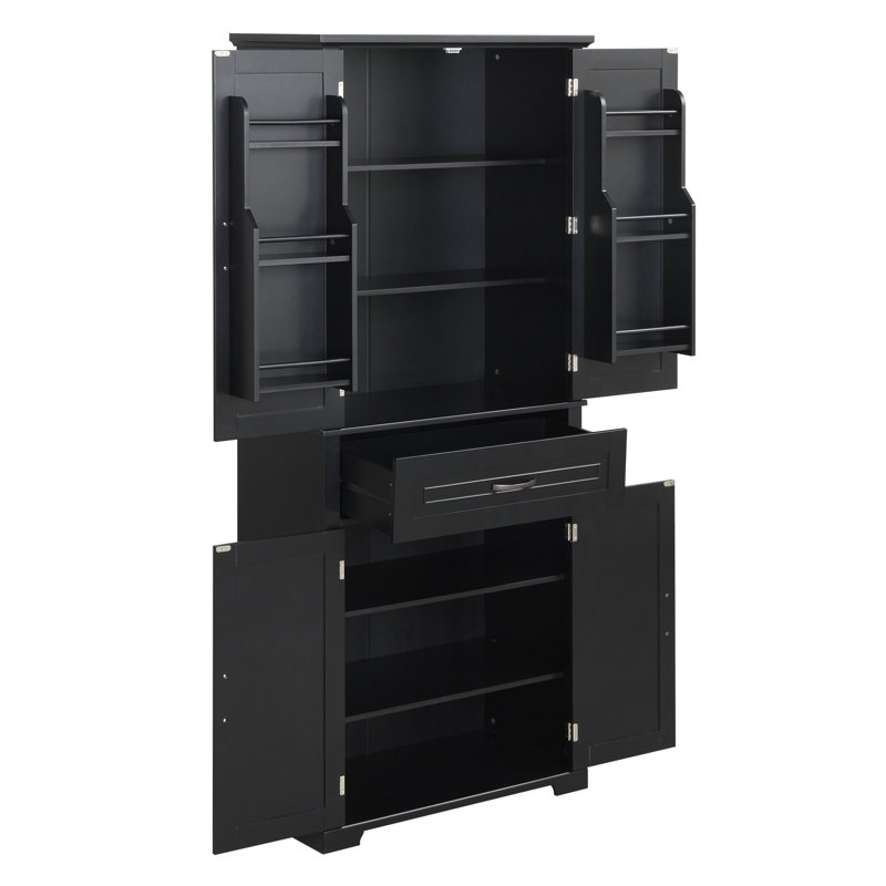 Armoire de rangement de salle de bain avec portes et tiroir, plusieurs espaces de rangement, tablette réglable pour une organisation améliorée