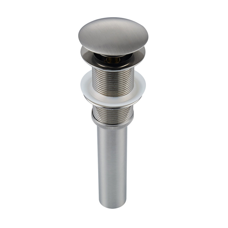 Standard Pop-Up Bathroom Sink Drain Without Overflow, Brushed Nickel