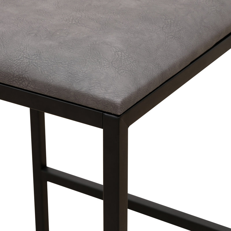 2 pièces à hauteur de comptoir, unité centrale grise rembourrée avec support dorsal, pieds en métal pour la stabilité dans les cuisines et les barres de 2 pieds modernes, rehaussent le style de votre décoration intérieure