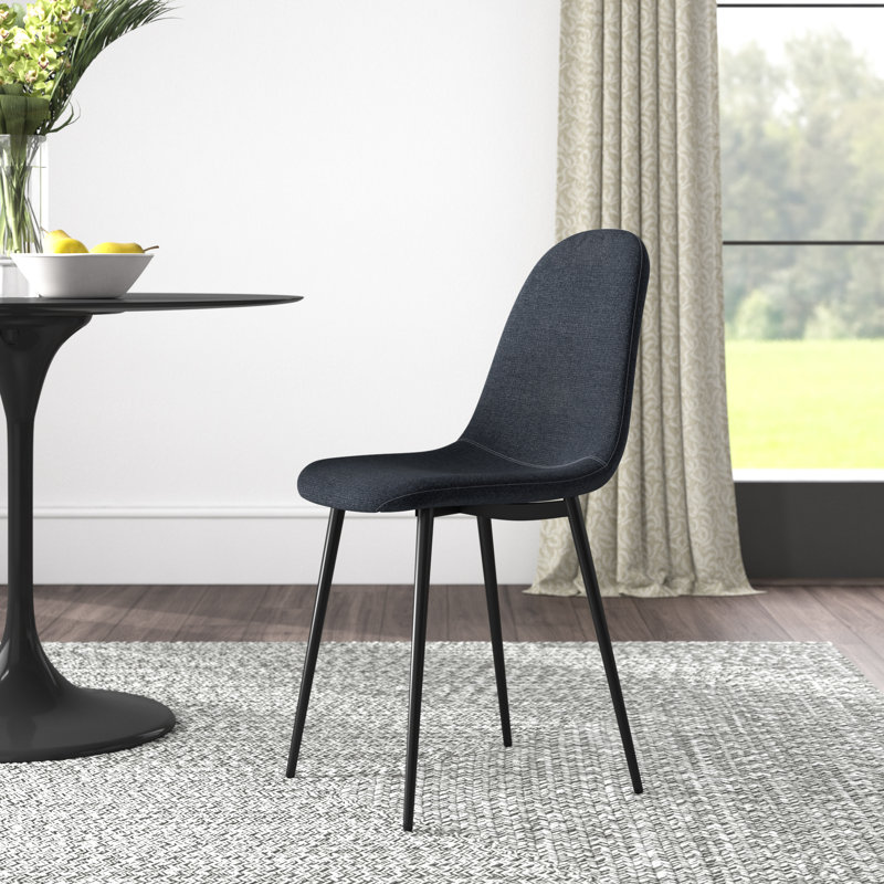 Chaise d'appoint rembourrée en tissu Gutshall, Noir