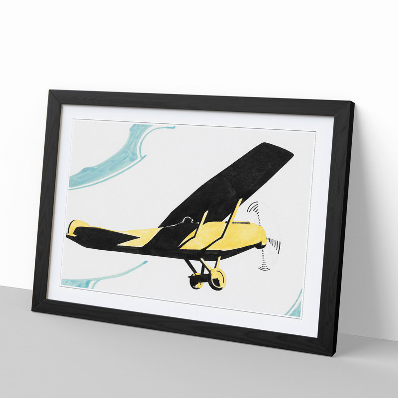 Aircraft by Reijer Stolk - Picture Frame Painting, 27cm H x 36cm W x 2cm D, Black Framed