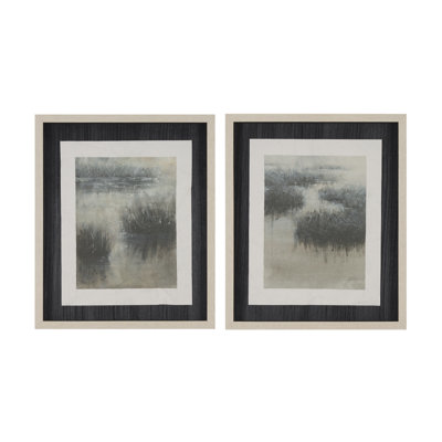 Water Grasses Hand-Embellished Print