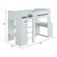 Lit mezzanine simple avec bureau et garde-robe blanc Aerika