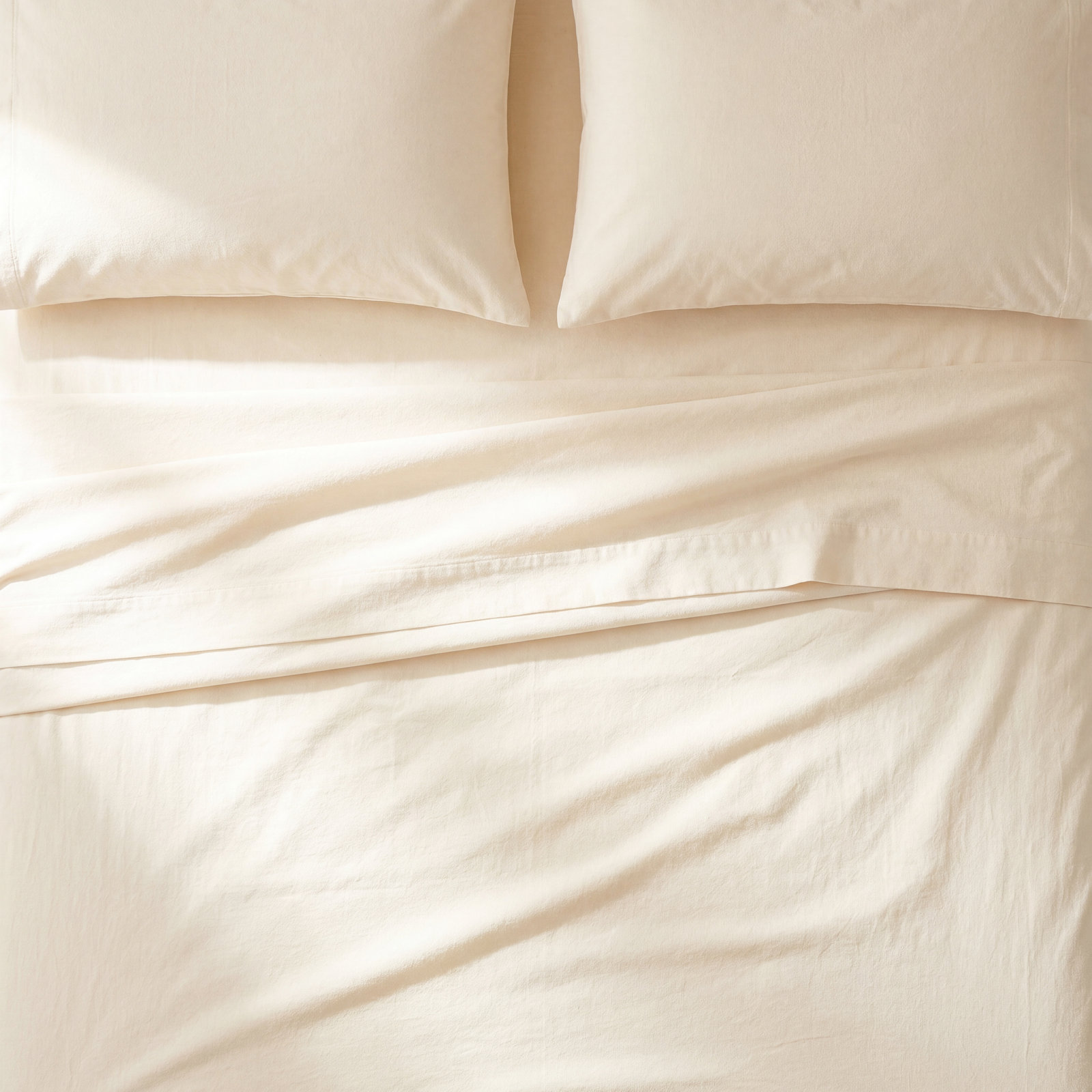 Evaline Flannel Sheet Set, King, Cream
