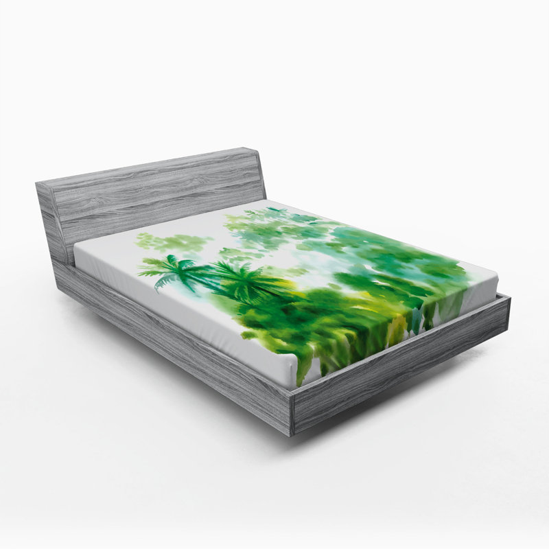 Microfiber Floral Fitted Sheet, Queen Fitted Sheet