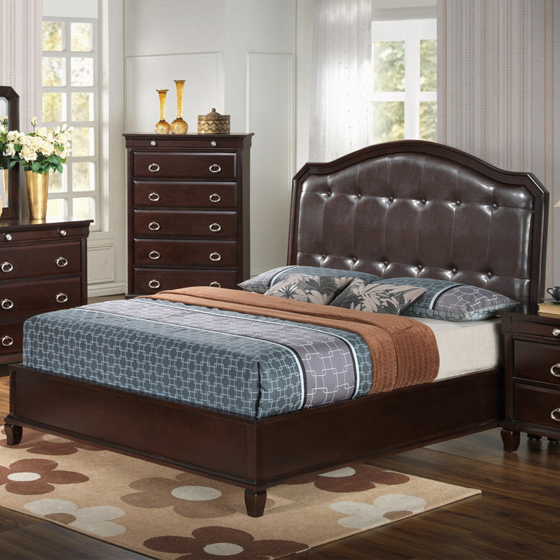 Transitional Cappuccino Queen Bed