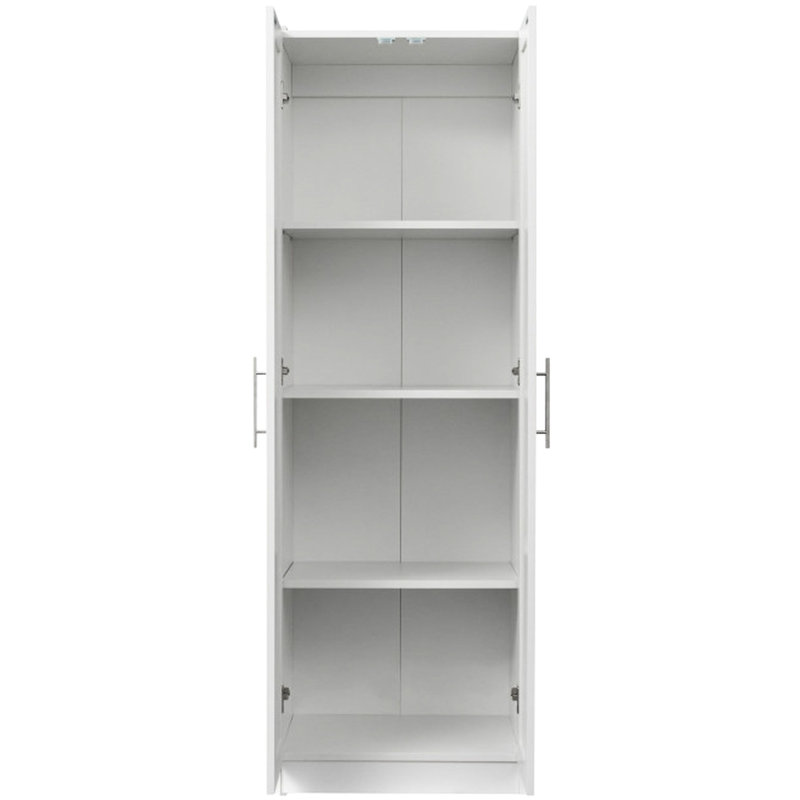 Armoire de cuisine et armoire à 2 portes et 3 cloisons, blanc, 4 rangements, panneau de particules de 15 mm, 2 portes 3 et cuisine de longue durée, travail minutieux