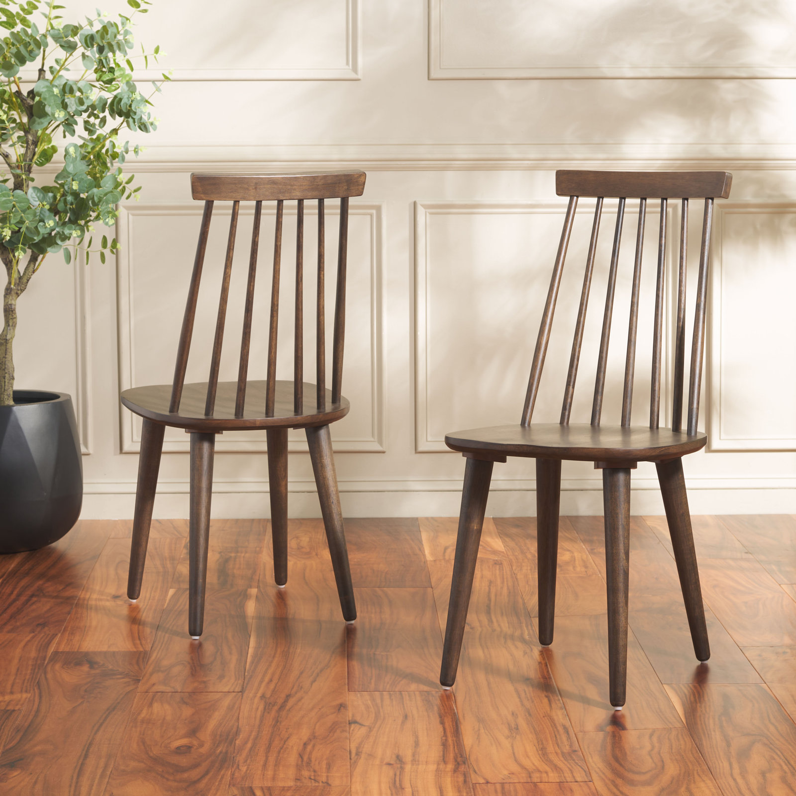 Rolde Dining Chair, Dark Walnut