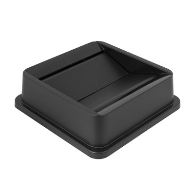 Restaurantware-LID ONLY: Clean Tek Professional Trash Can Lid, 1 Swing Top Cover - Trash Bin Sold Separately, Square Shape, Black Plastic, For Garbage Can, Heavy-Duty, For Indoor And Outdoor