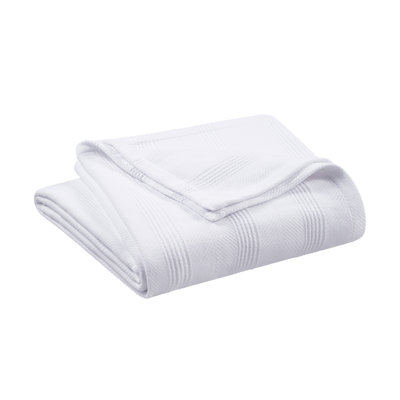 Vellux 100% Cotton Blanket - Soft, Breathable, Cozy & Lightweight Thermal Blanket All-Season Blanket Perfect for Layering Bed, Couch & Sofa - Hotel Quality