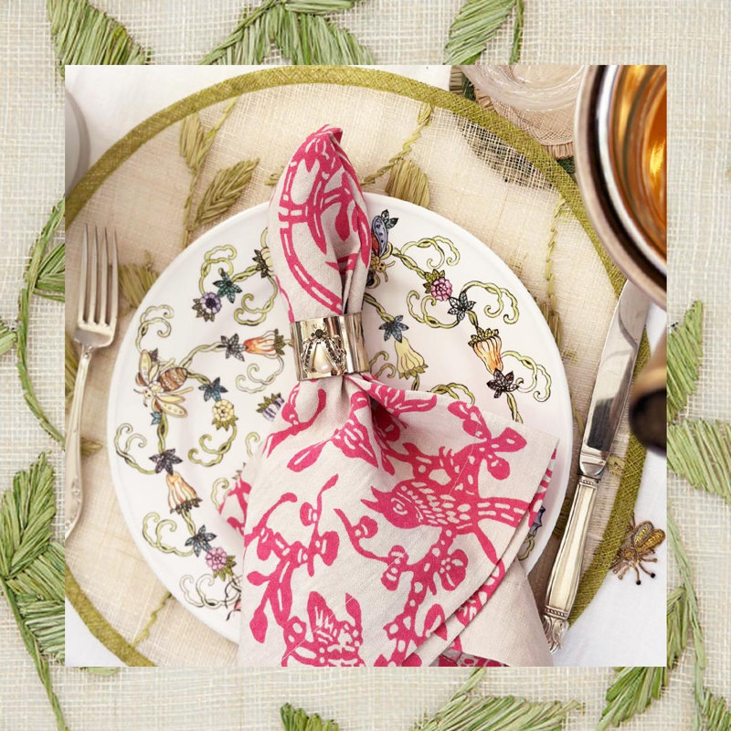 Linen Square Napkins, Blue