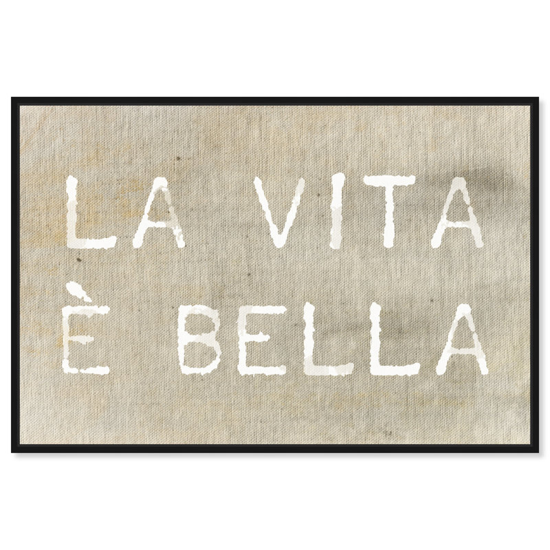 «Life is Beautiful Typographie and Quotes», reproduction d'art textuel sur toile, H 15 po x l 10 po, Cadre noir