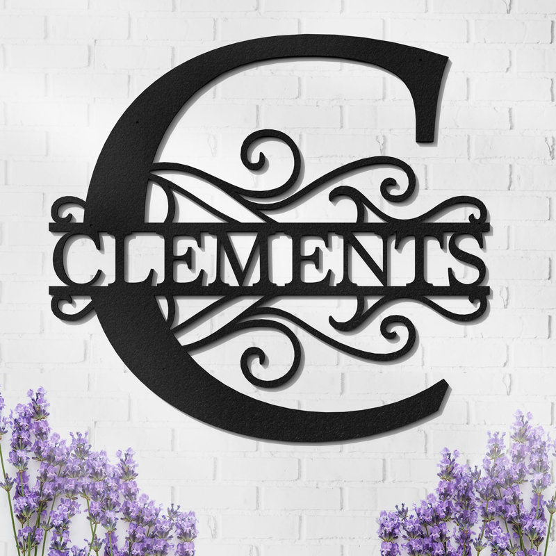 LL02 Custom Metal Signs Metal Name Sign Metal Wall Art Split Letter Monogram Wall Decor Metal Wall Art Last Name Sign Family Name Sign Personalized Wedding Gift Fire Pit Sign Outdoor Decor Cabin Sign