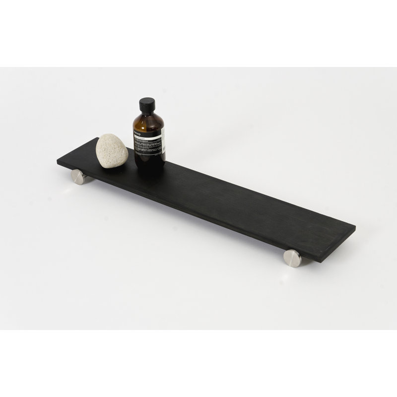 Haliee Oak Solid Wood Floating Shelf, Dark Oak
