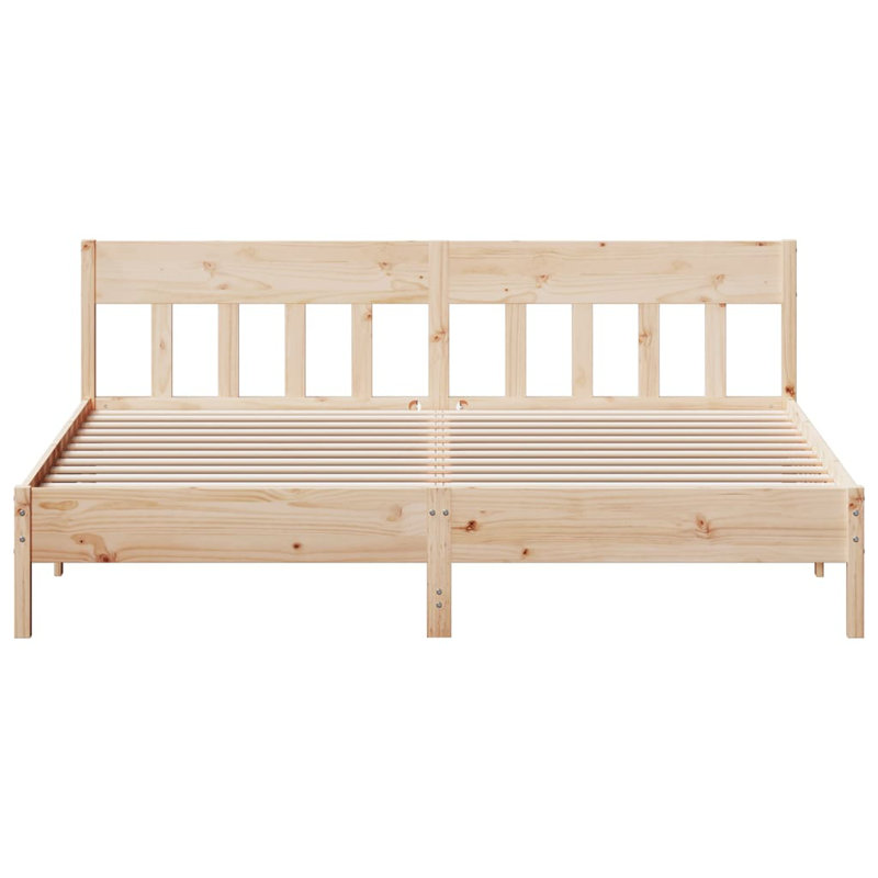 Vernia Solid Wood Bed, Super King (6'), Natural