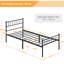 Minimalist Metal Bed Frame with Slatted Headboard-800080578-682358408