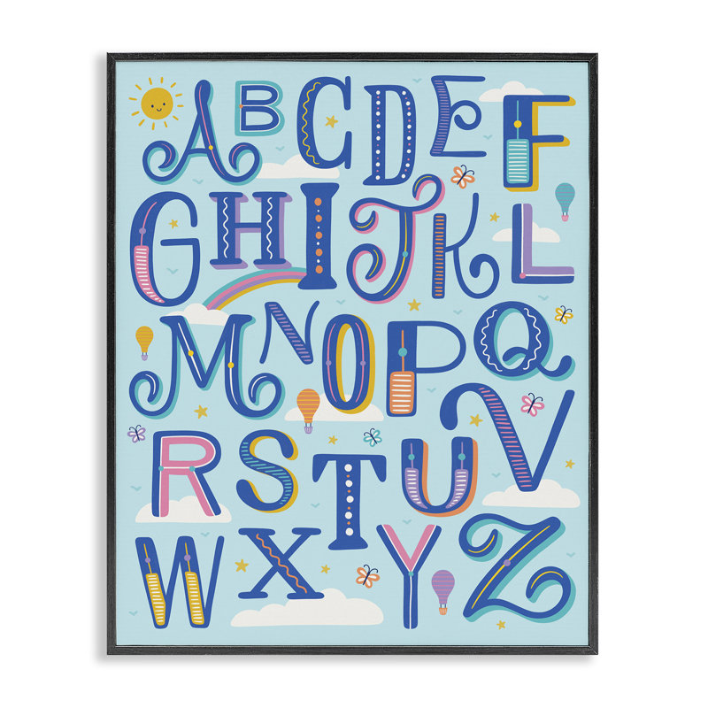«Alphabet Letters in Sky», art de la giclée encadrée, design par Jalynn Heerdt, H 14 po x l 11 po