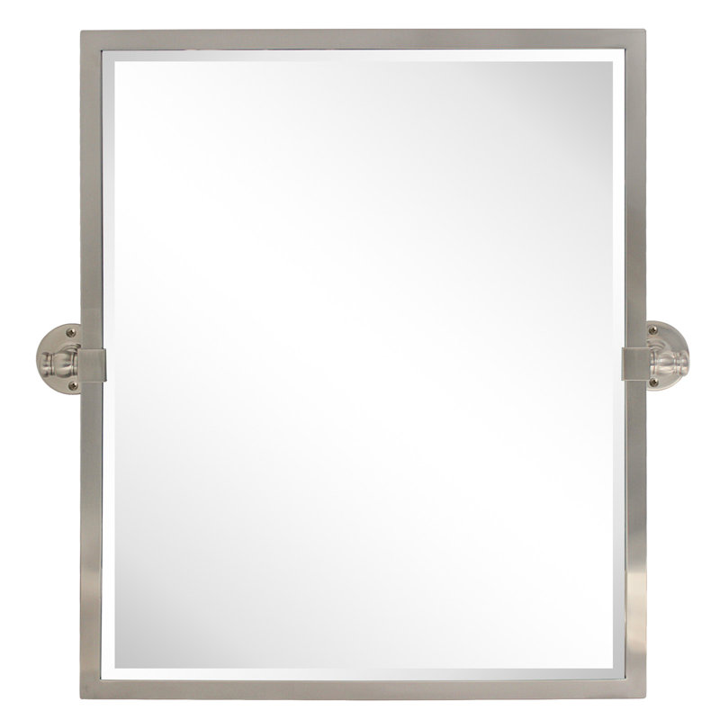 Metal Rectangle Mirror, Brushed Nickel, 24" x 22"