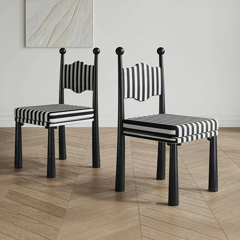 Black Solid back side Chair(Set of 2)