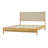 Premium Rubber Wood Platform Bed Frame, Queen Bed Frame With Headboard Included, Mid Century Modern Bed With Beige Color-1772492320