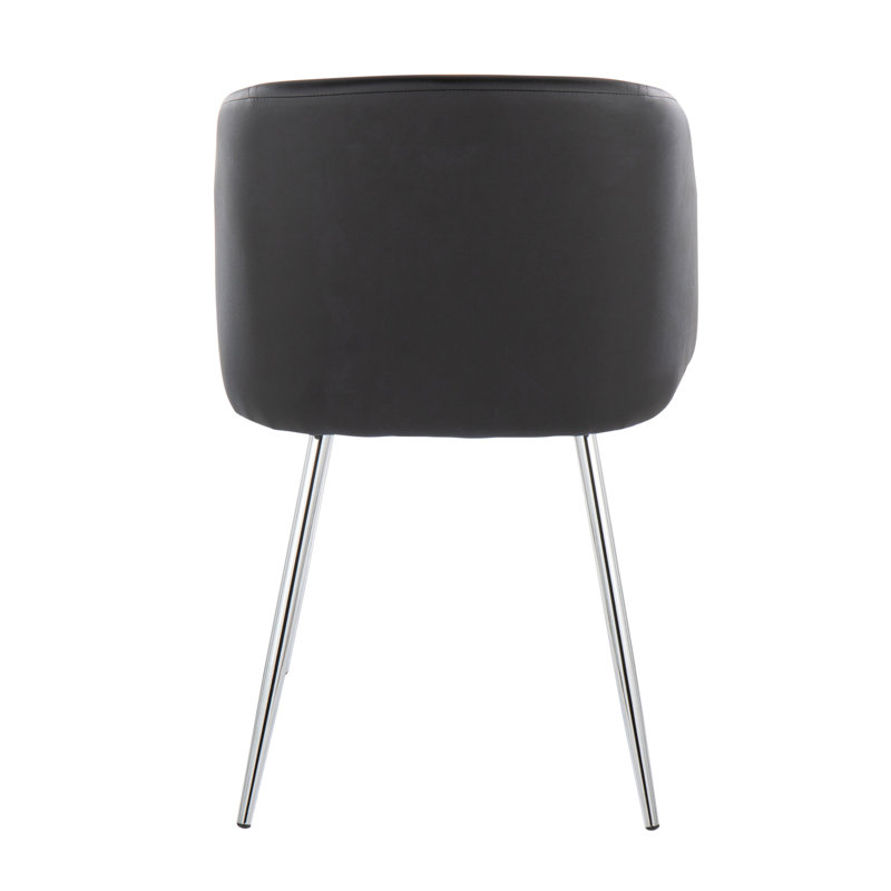 Chaise Fran en métal chromé et similicuir noir par Lumisource - ensemble de 2