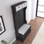 69 In. Black MDF Hall Tree With 6 Hooks And Hinged Lid-108809027