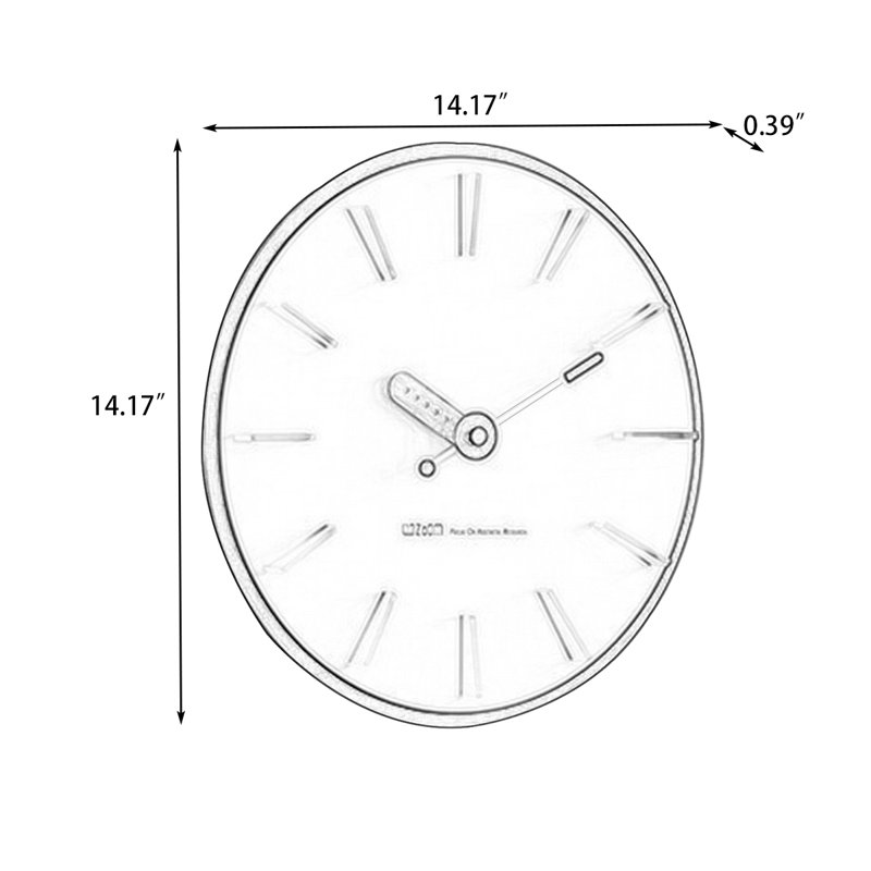 Horloge murale ronde minimaliste blanche à barres