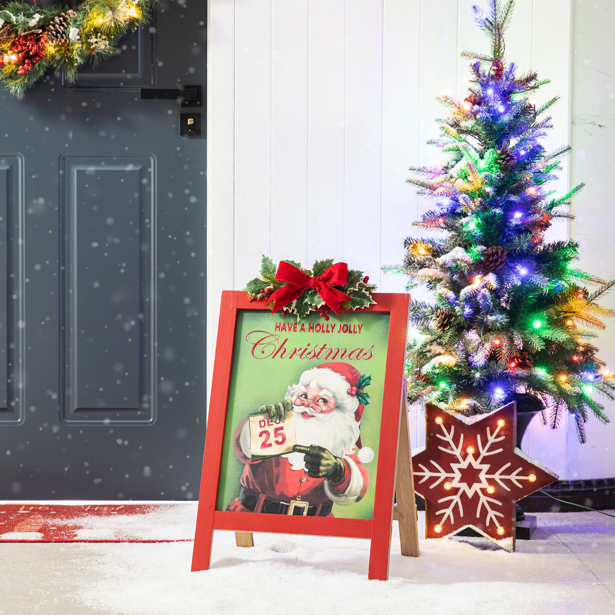 7 x 7 Christmas Holly Jolly Gingerbread Plastic Storage Bin