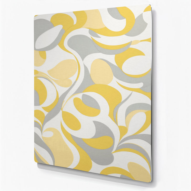 Abstrait formes 34, art mural en métal blanc