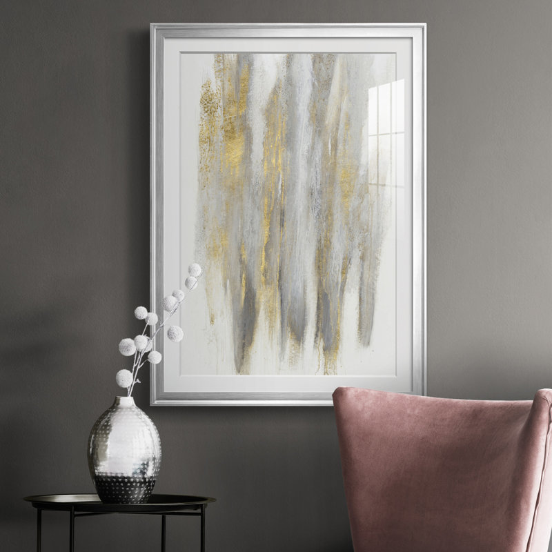 " Free-Flowing II ", 24.5" H x 18.5" W x 1" D, Silver