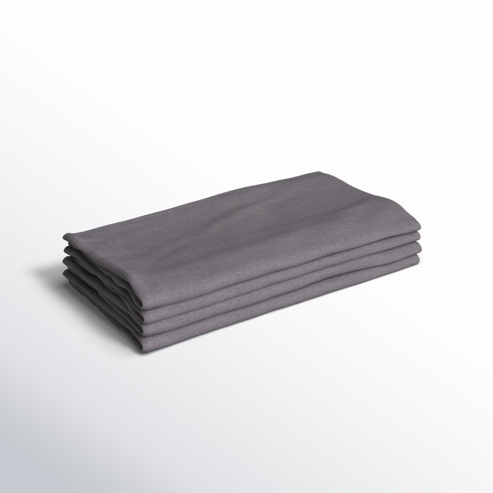 Alvia Reversible Linen Napkin, Dark Gray