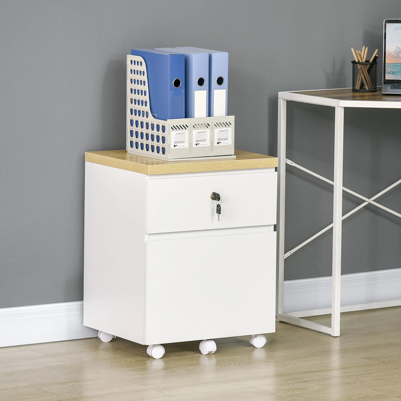 Oscor 2 Drawer Filing Cabinet, White