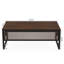 Bureau de direction moderne 63 pouces pour bureau à domicile, noyer foncé et noir