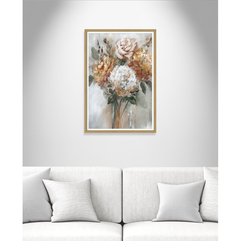 Automne doré par - peinture encadrée, H 35,5 po x l 25,5 po x P 0,75 po, Naturel